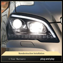 Car Lights For Benz W164 ML350 ML500 2009 2010 2011 2012 Upgrade Classic Style LED DRL Modified Headlights Front Lamp Accessory
