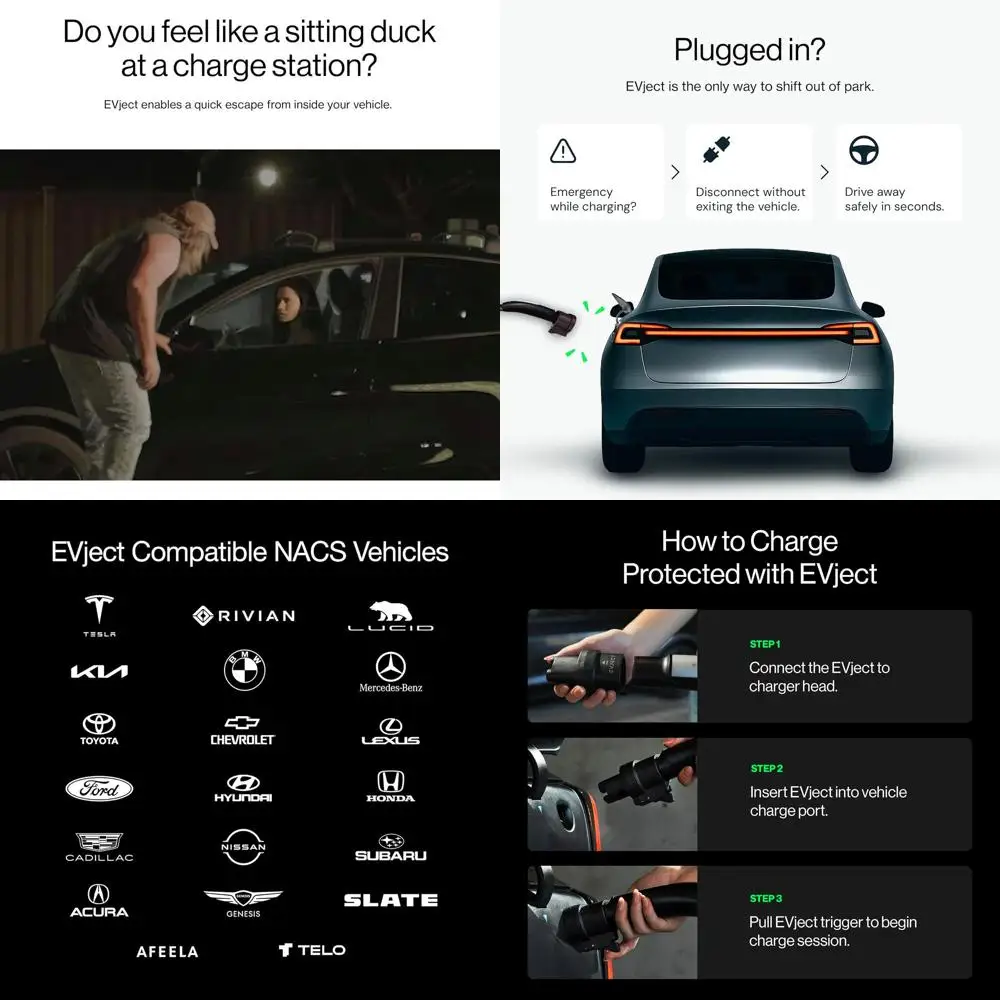 

Escape Connector 2.0 - Electric Vehicle NACS Charger Connector for Safe Emergency Breakaway - Compatible with Model Y/3 (Post 20