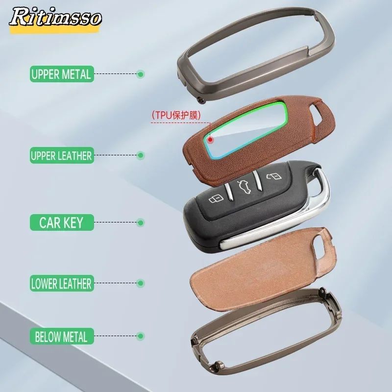 Zinc Alloy+ Tpu Key Case Cover For MG4 MG5 MG6 Mg3 Mg7 MG ZS EV HS EHS ZX GT Roewe RX3 RX8 ERX5 RX5 I6 I5 Car Accessories