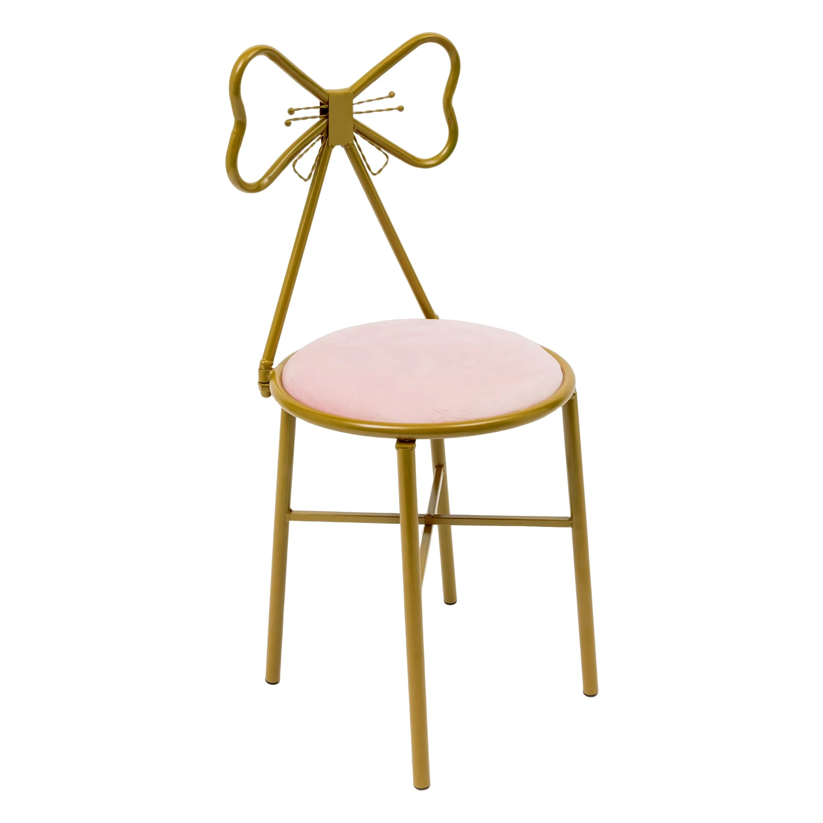 

Vanity Chair Butterfly-Shaped, Light Pink Dining Chair Makeup Chair, Butterfly Backrest Chair