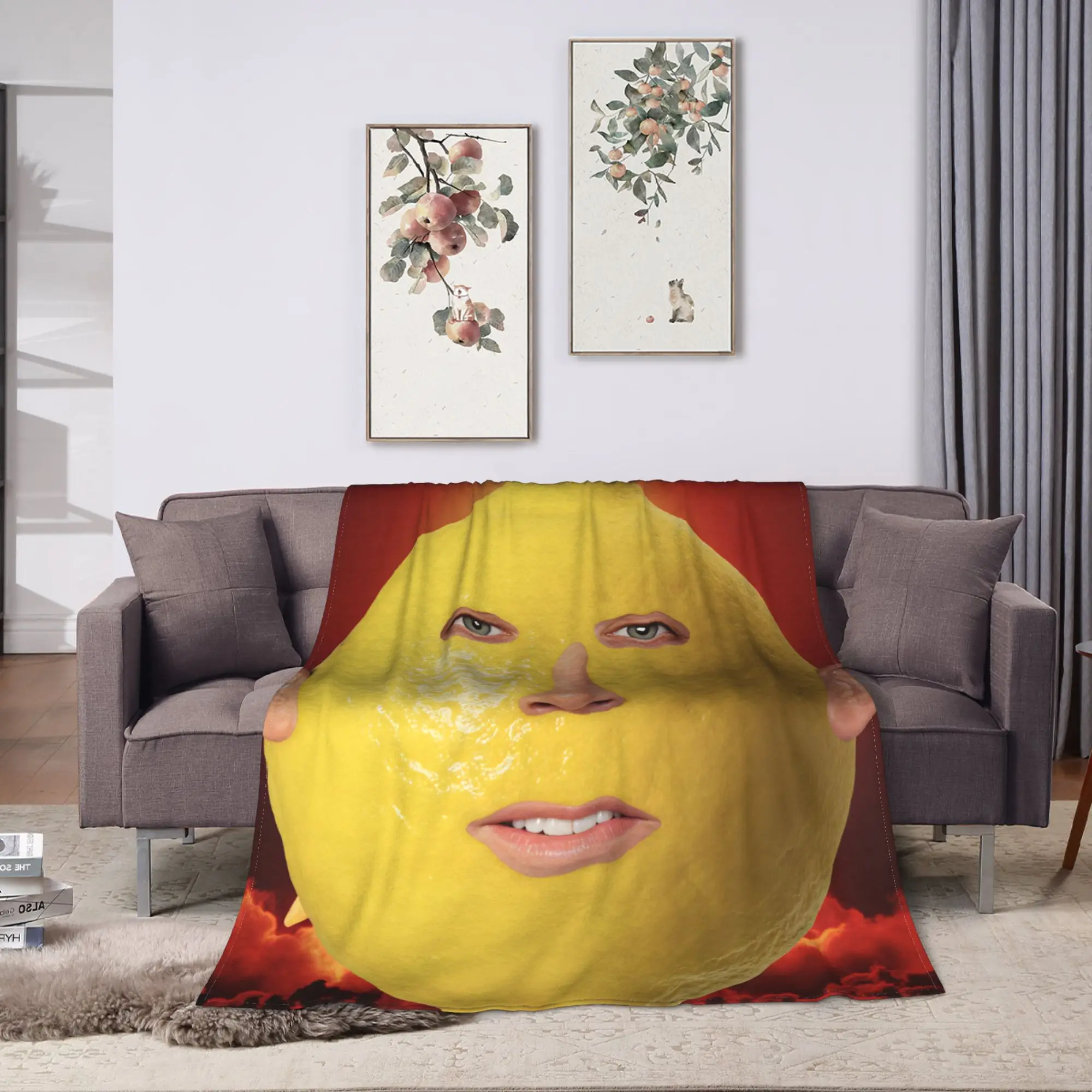 Warm Soft BlanketsStudents Picnic Nicolas Cage Headshot Throw Blanket  Flannel Bedspread For Couch Bed Funny Sofa Bed Cover