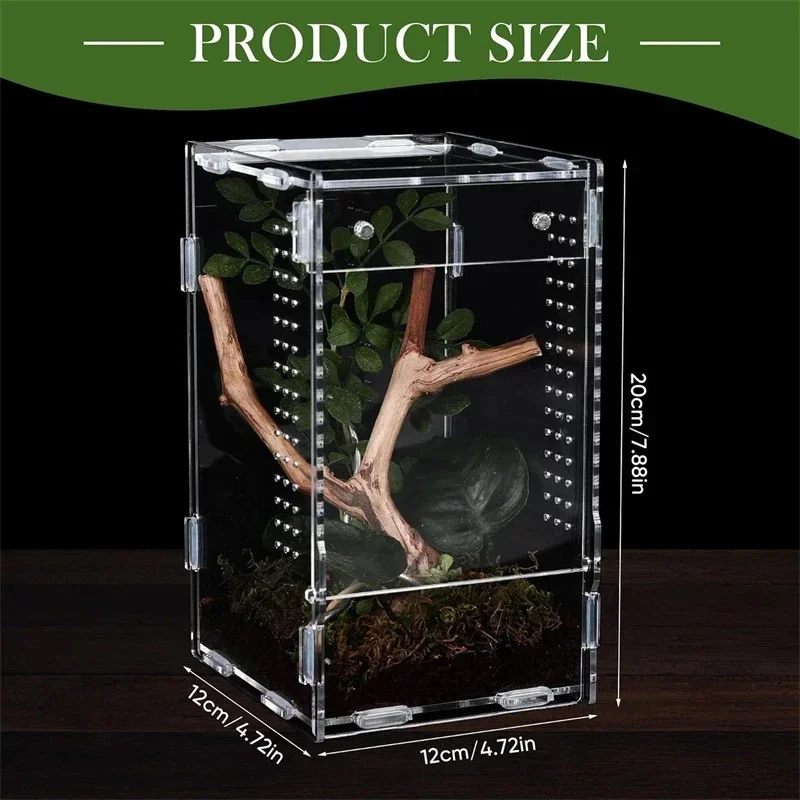 High Clear Acrylic Jumping Spider Terrarium For Insects Frogs Reptiles Pet Enclosure Ideal For Home Table Decor Hobbyists