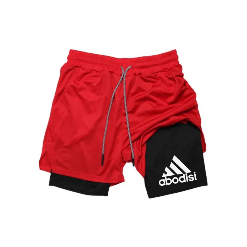 

Men'S Compression Shorts Summer Gym Fitness Running Training Sports Shorts Two-In-One Mesh Breathable Quick-Drying Shorts