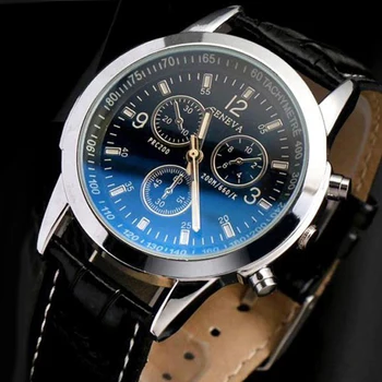 남성용 가죽 밴드 쿼츠 시계, 제네바 시계, 스포츠 시계, Hodinky Man Relogio Masculino Montre Homme, 저렴한 가격