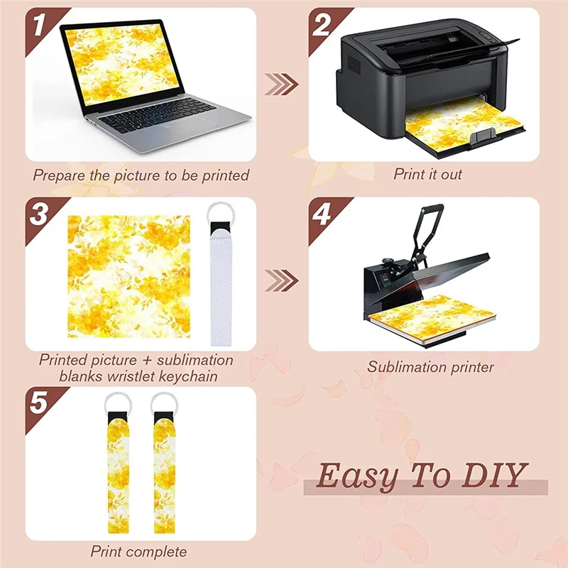 A26F-25PCS Sublimation Blanks Wristlet Set Lipstick Holder Keychain Makeup Pouch, Keychain Holder For DIY Craft Gift