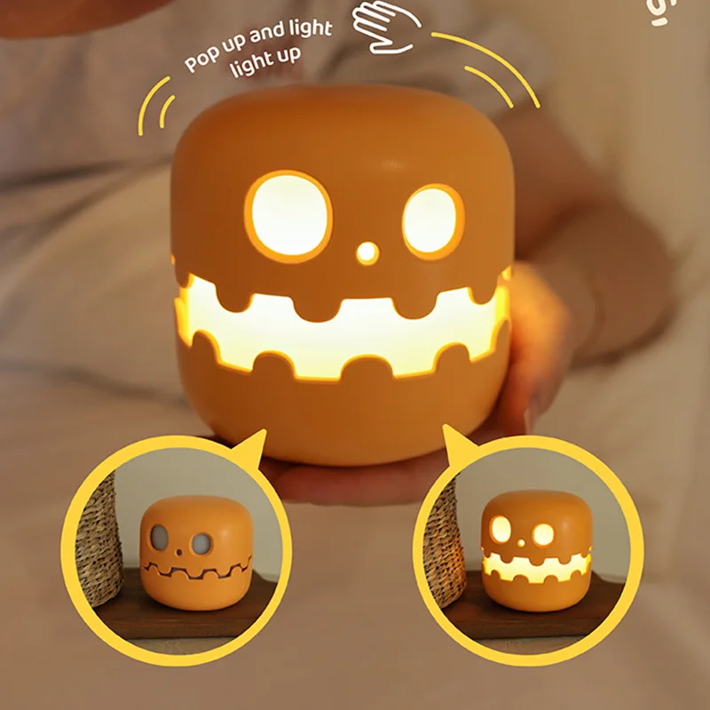 

D2 Halloween Pumpkin Lamp Bedside Funny Decoration Ambience Light Bedrooms Living Room Decoration Kids Birthday Gift Halloween