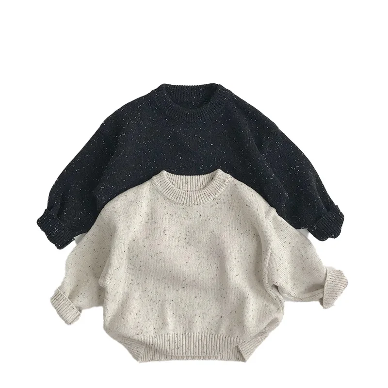 

Осенне-зимние детские свитера, полностью хлопковые детские свитера с круглым вырезом, стильный вязаный базовый слой для мальчиков.