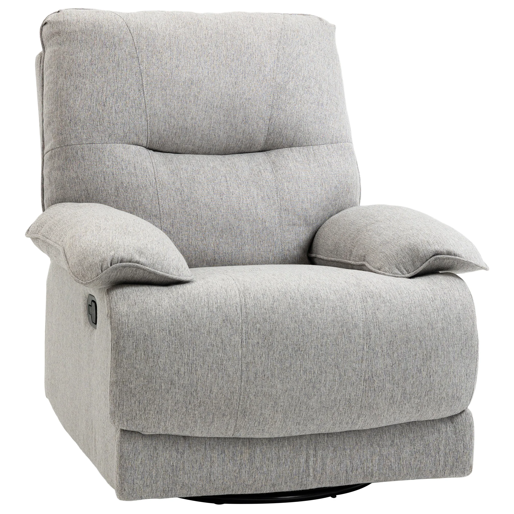 HOMCOM Lounge Recliner hand recliner hand recliner fabric upholstered with footrest load 160 kg for people 150-190 cm 89x98x101 cm Gray