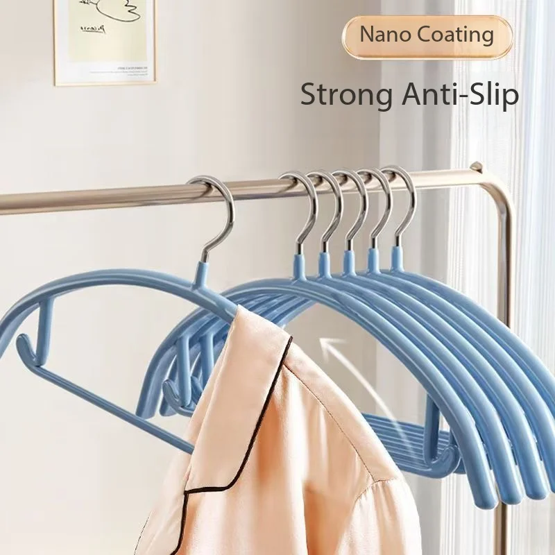 Semi-circular plastic-impregnated home use, non-slip, non-marking, anti-shoulder and angle-proof, bag-drying clothes hanger