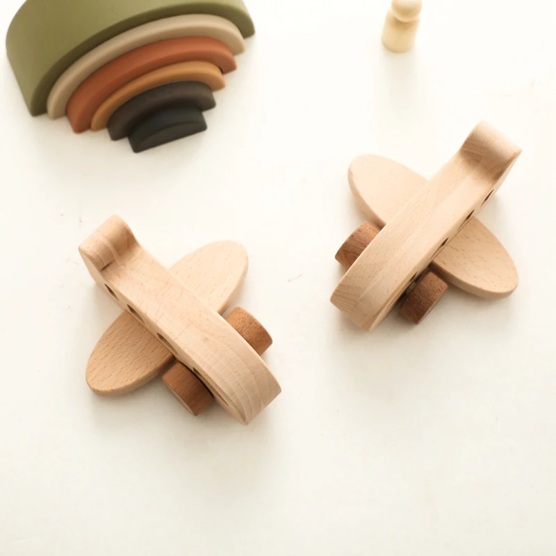 Montessori Baby Holz Flugzeug Spielzeug Glas Perlen Flugzeug Kinder Spielzeug Baby Zubehör Pädagogisches Transport Spielzeug für Kinder – Detail 7
