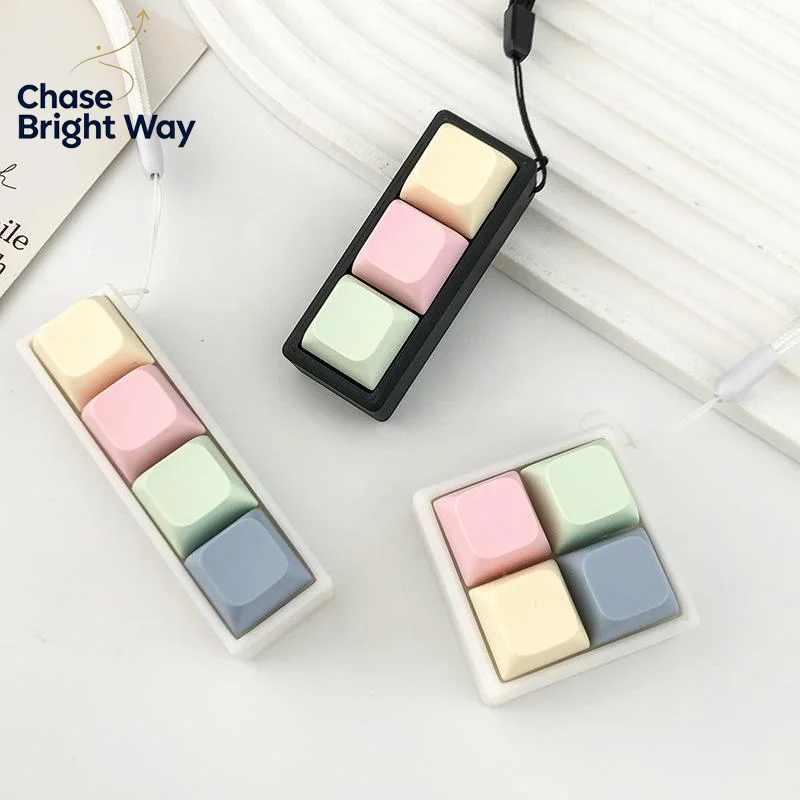 Stress  Keyboard Key Button Toy 2 3 4 Keys Design Finger Fidget Decompression for Work Study Office Gift