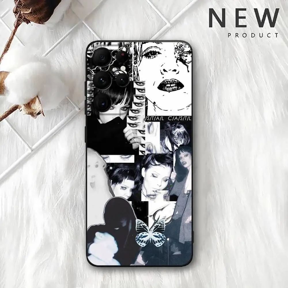 BNAD C-Crystal C-Castles Capa de telefone para Samsung S 25,24,23,22,30,21,10,9,Ultra,Plus,Lite,FE,4,5G Capa macia preta