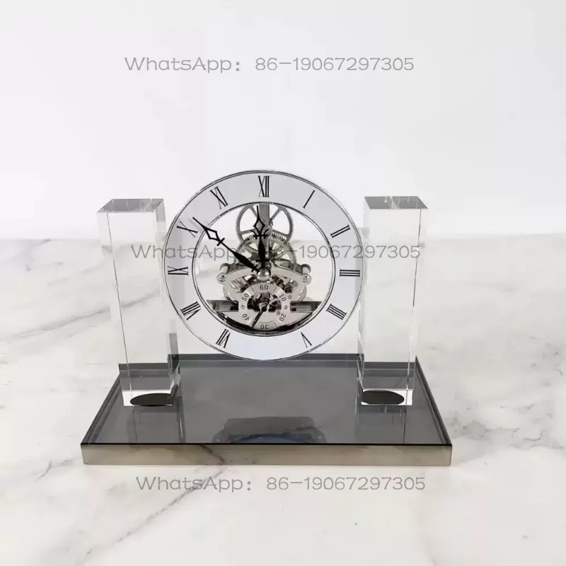 Modern Simple and Creative Crystal Glass Watch Ornament Model House Sales Office Home Entrance Desktop Decoration