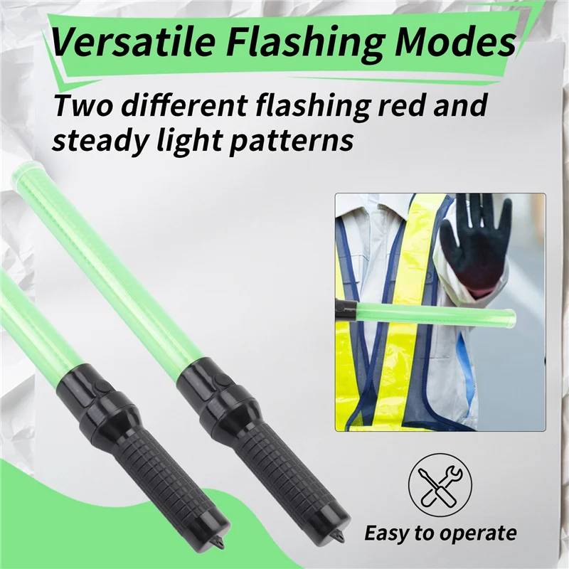 A19F-4Pack عصا المرور 54 سنتيمتر Led عصا التحكم في المرور عصا إضاءة السلامة مع 2 وسائط وامض عصا إشارة الهواء مارشالينج