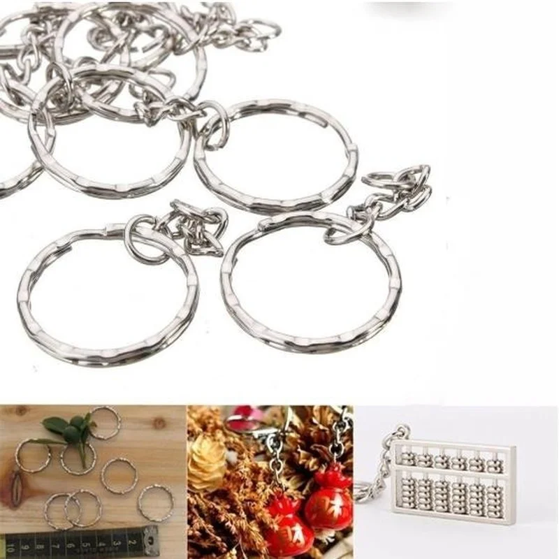 Silver Metal Blank Keyring Keychain, Long Split Keychain