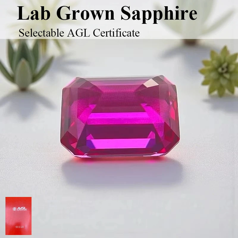 

Ярко-розовый лабораторный выращенный сапфир, изумруды, огранка, свободный драгоценный камень для серег, кольцо, ювелирные изделия, изготовление своими руками, выбор сертификат AGL