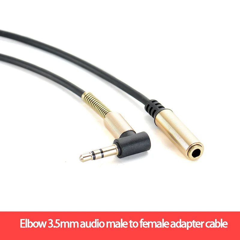 

Elbow 3.5mm Audio Male To Female Headphone Extension Cable AUX Extended Speaker Male To Female Adapter Cable 30cm3 Section