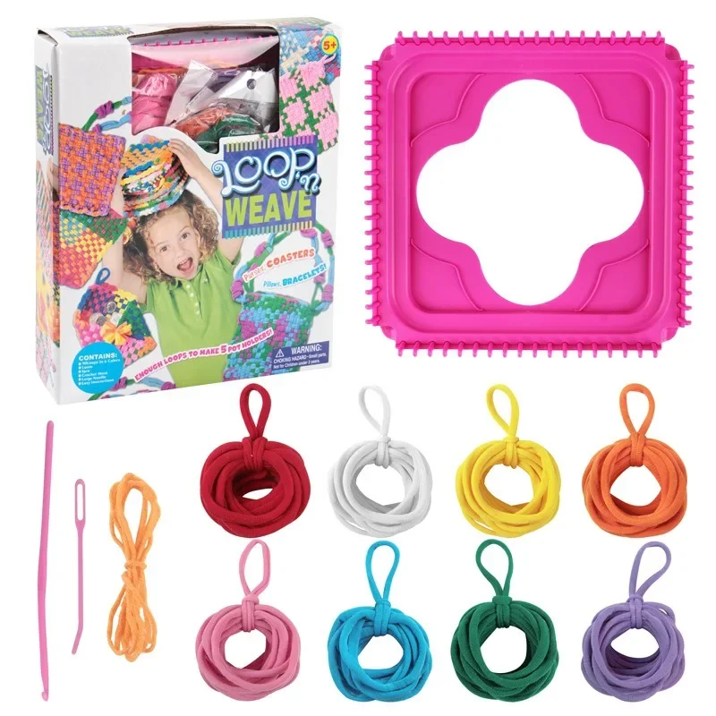 Weaving Loom Kit Toys for Kids and Adults Potholder Loops Crafts for Girls Ages 6-12 Pot Holder Knitting Set Make 6 Masterpieces