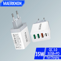 35W USB Charger PD Type C Quick Charge QC3.0 Mobile Phone Adapter For iPhone 15 Huawei Samsung Xiaomi Fast Charging Wall Charger