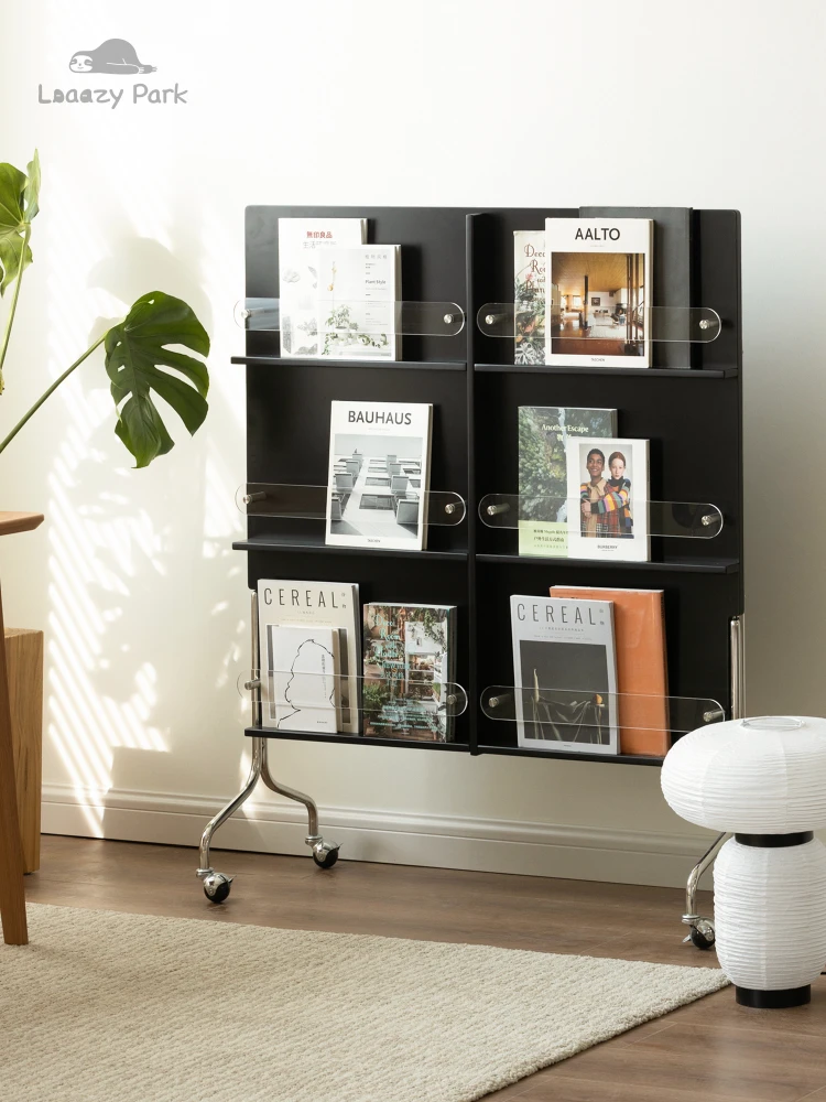 Removable Magazine Rack Living Room Book Shelf Retro Magazine Storage