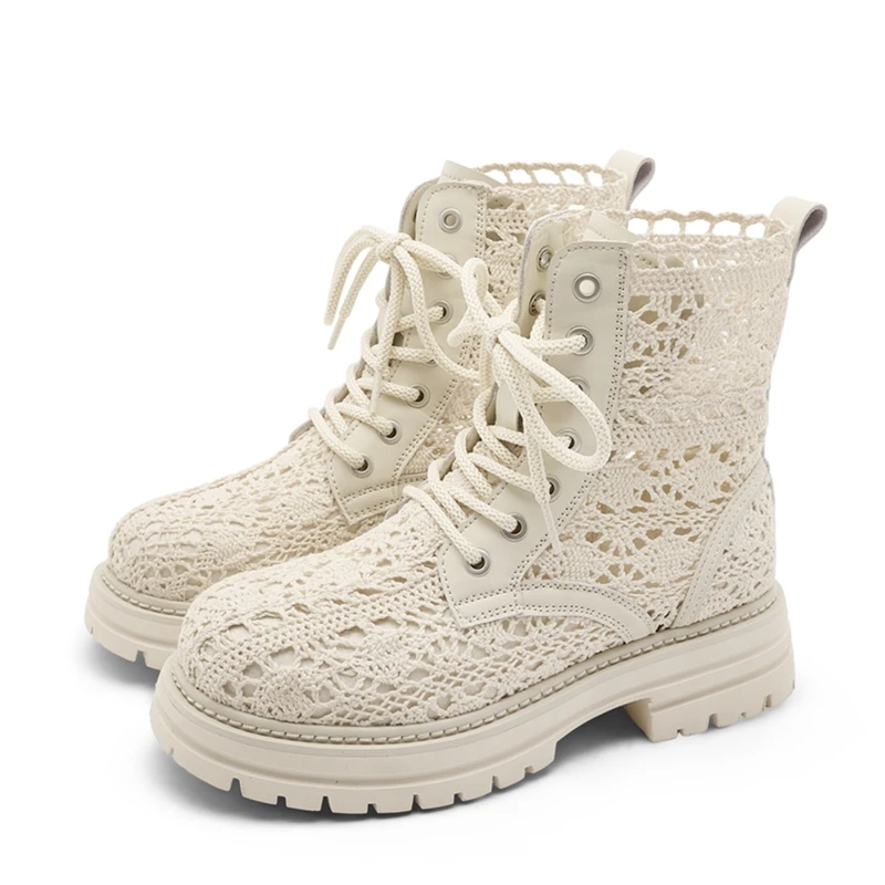 

AIYUQI 2026 Women's Summer Sandals and Boot Thick-soled non-slip female sandals Woven mesh breathable ankle short boots women