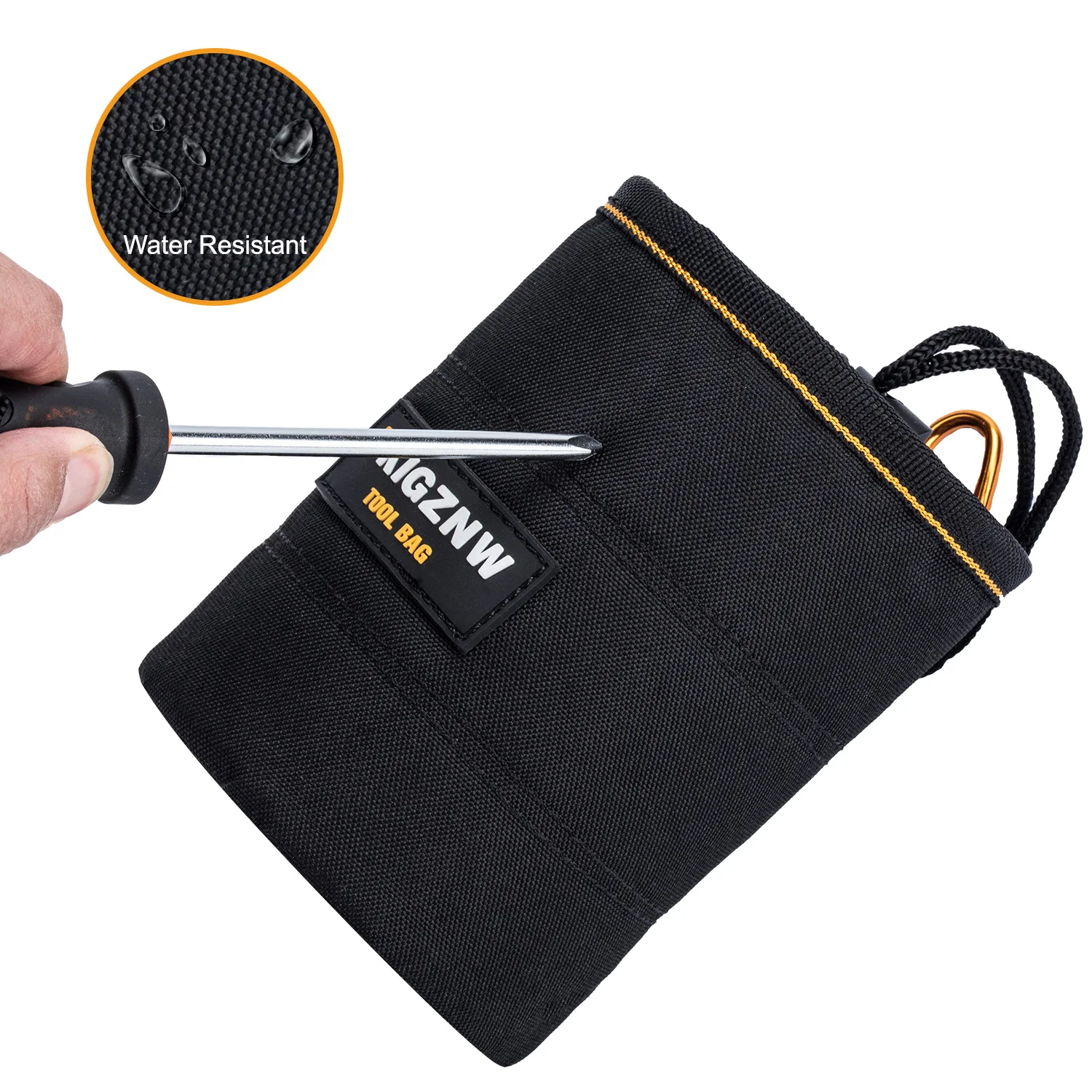 TKIGZNW Tool Pouch Tas Sekrup Kuku dengan Klip Sabuk Hitam