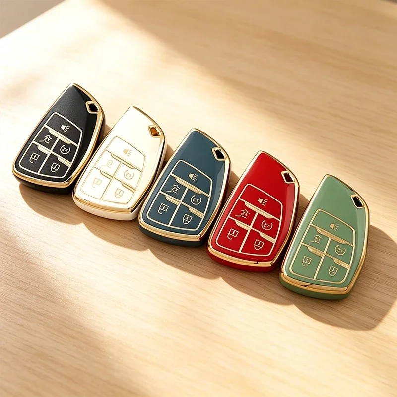 5 Buttons Car Key Case Fob Cover Shell for Chevrolet Tahoe Suburban for GMC Yukon for Buick ENVISION S Plus Avenir 2020 - 2023