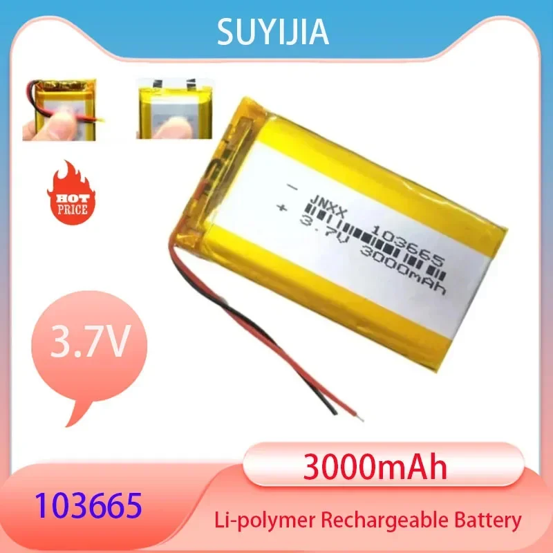 103665 3.7V 3000mAh Rechargeable Lithium Polymer Battery for Medical Backup Tablets Suitable for Medical Backup Tablets, Drones