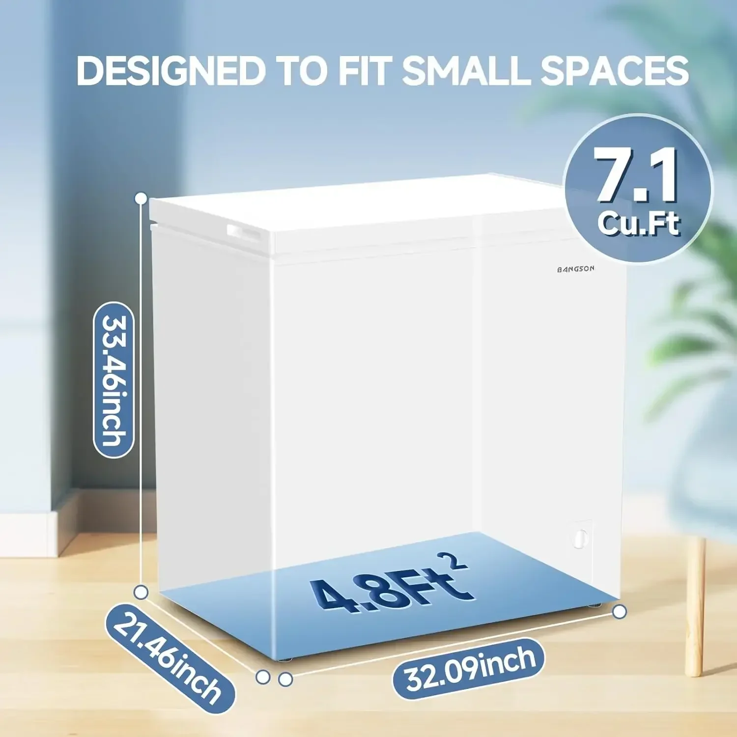 7.1 Cu.Ft Chest Freezer, Deep Freezer with Adjustable Thermostat, Top Open Door Freezer with Removable Basket, Quiet Operation,