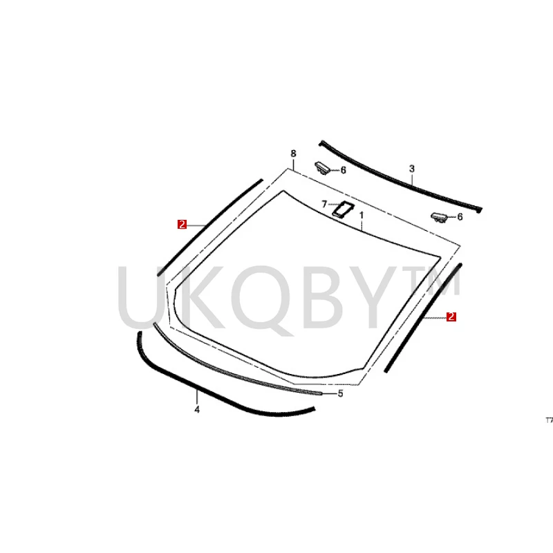 73125T7JH01 Suitable for Ho nd a Binzhi XR-V Front windshield sealant strip