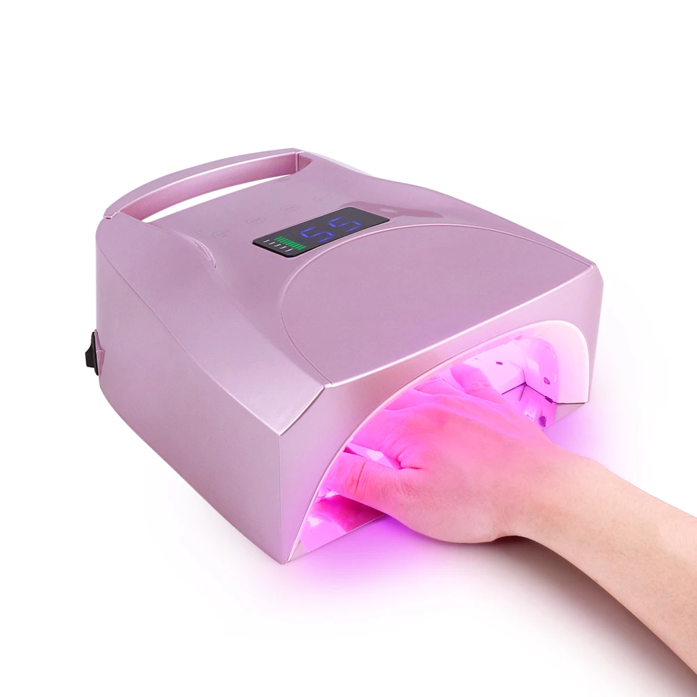 New Arrival 96w Wireless Nail Lamp for Salon Cordless Pink Light UV LED Lamp Accept Customization