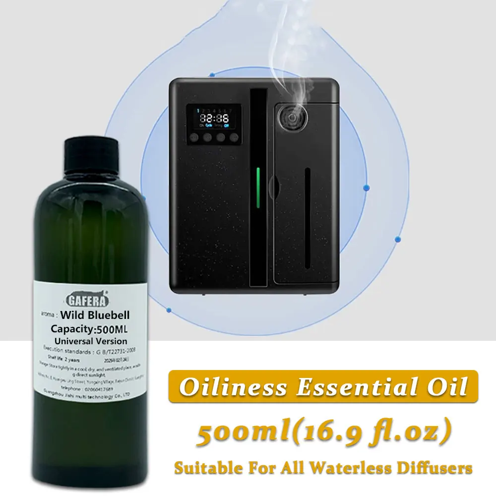 GAFERA 500ml(16,9 fl.oz) aceites esenciales Wild Bluebell-para difusor sin agua, difusor de hotel de lujo repone aceite de aromaterapia