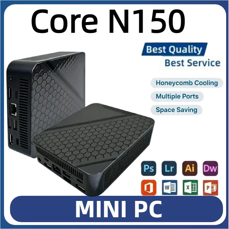 New  Mini PC Portable Intel N150 16GB RAM 1TB/2TB SSD WiFi6 Desktop Office Gaming PC High-Performance In Stock