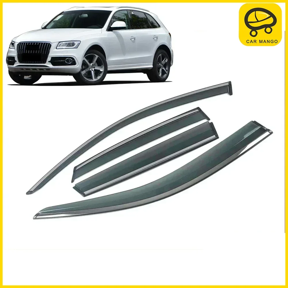 

Chrome Strips Rain Guards for Audi Q5 8R FY 2008-2024 Window Visor Wind Deflectors Door Visor Vent Shades Ventvisor