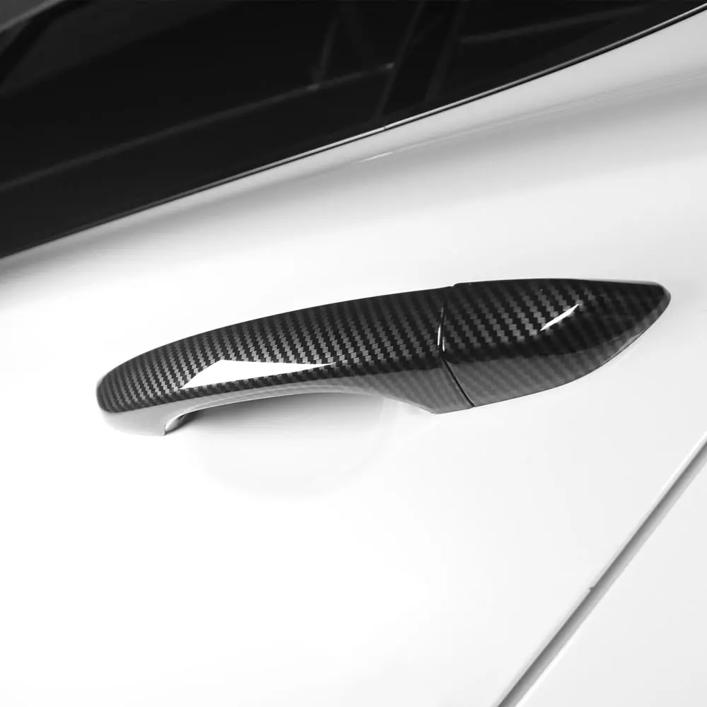 

Car Touch/Button Style Carbon Fibre Gloss Black Design Exterior Door Handle Trim for Genesis G70 Automotive Exterior Accessories