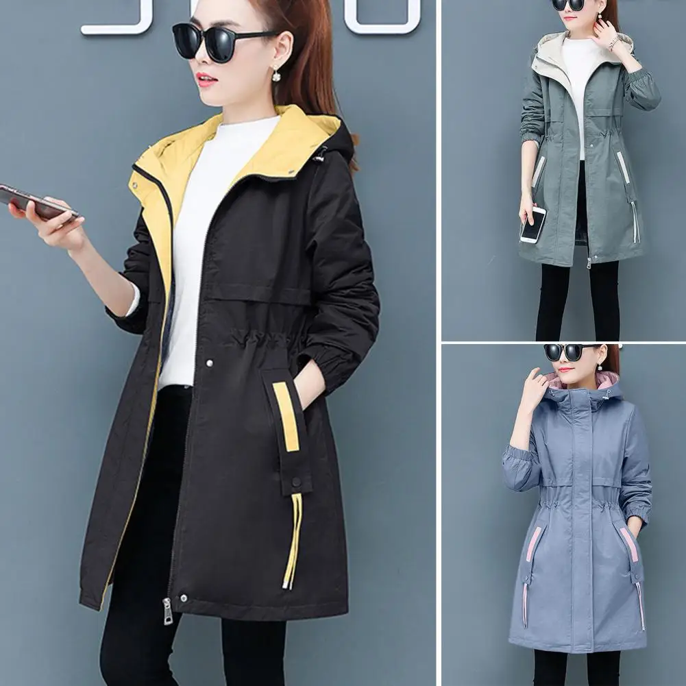 New 2023 Autumn Winter Plus Velvet Warm Jacket Coat Women\'s Long Hooded Sweater Fashion Woolen Jacket Casual Trench Coats 3XL