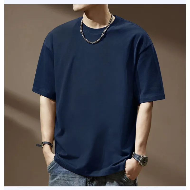 تي شيرت جديد من القطن الخالص بأكمام قصيرة من Marvel للرجال برقبة دائرية فضفاضة غير رسمية بلون سادة ومتعددة الاستخدامات وقميص رياضي بسيط #3