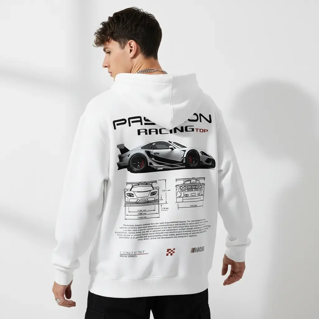 Men's Racing Car tech Graphics Graphic Hoodie - Cotton Blend Black Long Sleeve Pullover Regular Fit | Soft & Breathable Fabric, Durable Print, Everyday Comfort, Machine Washable, Casual Sporty Outdoor Track