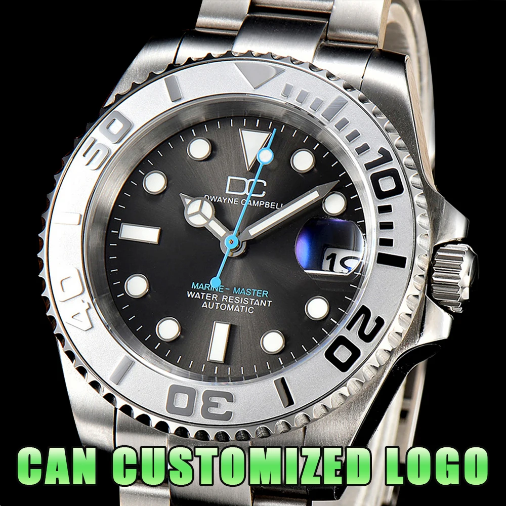 

40.5mm Diving Automatic Mechanical Men's watches Can Custom Logo NH35 Movement Waterproof Wristwatch Sapphire Steel Dive Watch