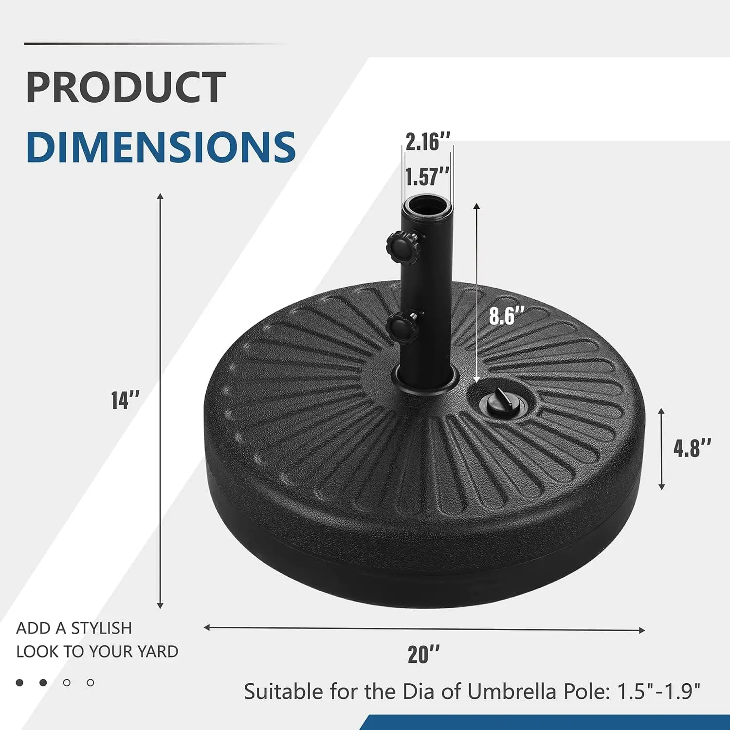 9FT Patio Table Umbrella with Push Button Tilt & Crank for Garden Lawn Deck Backyard Pool, Base Included, Customized