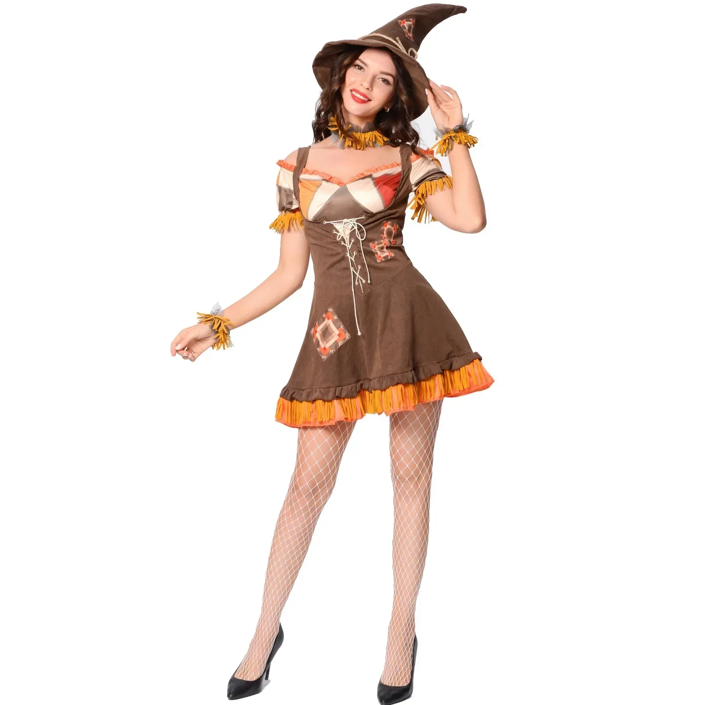 

NEWM-XL Dance Cosplay Clown Witch Costume Scarecrow Stage Costume Halloween