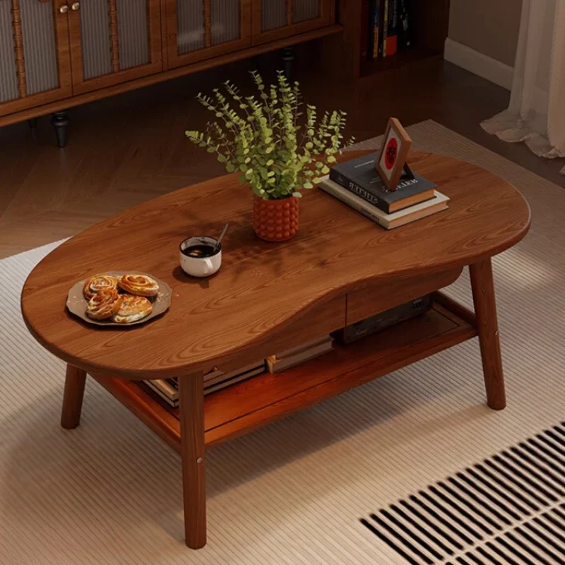

Wooden Luxury Coffee Table Apartment Natural Solid Household Coffee Table Small Modern Mesa De Centro Sala Home Furniture