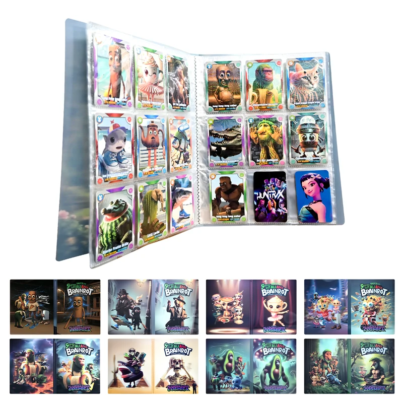 

Итальянский буклет для коллекционных карточек Brainrot Tung Tung Tung Sahur, игровые карты, коллекционные карточки, буклет для фанатов, подарки без карточек