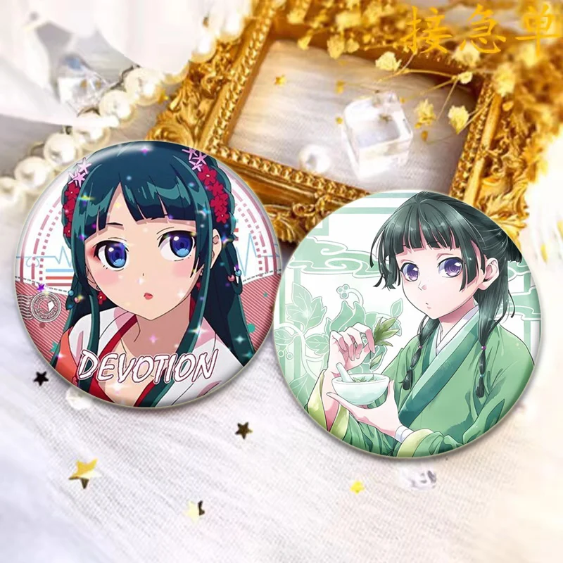 Anime The Apothecary Diaries Brooch Round Display Cartoon Pins Manga Kusuriya No Hitorigoto Jinshi Mao Mao Badge Bag Accessories