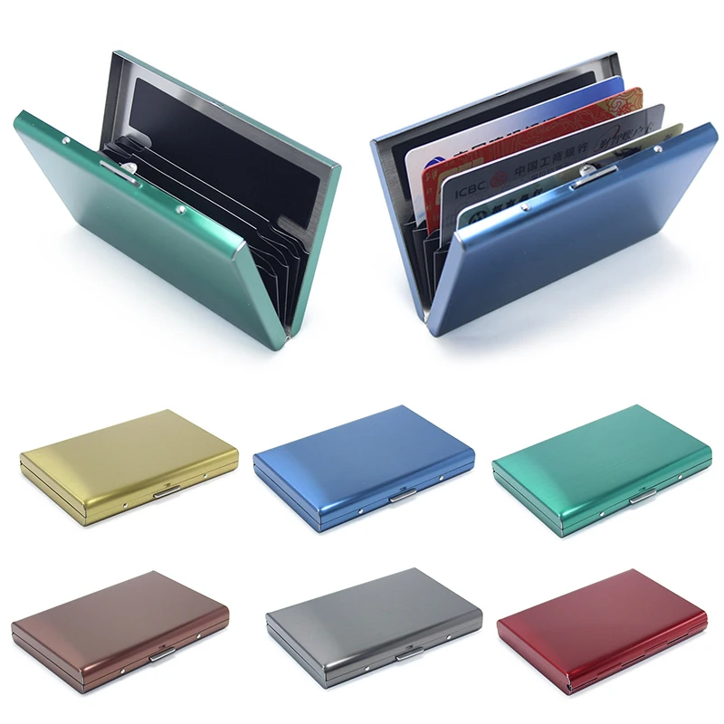 1PC Card Holder Men Women Smart Wallet Credit Bank Card Holder Metal Slim Purse Aluminum Alloy Business Mini wallet Purse