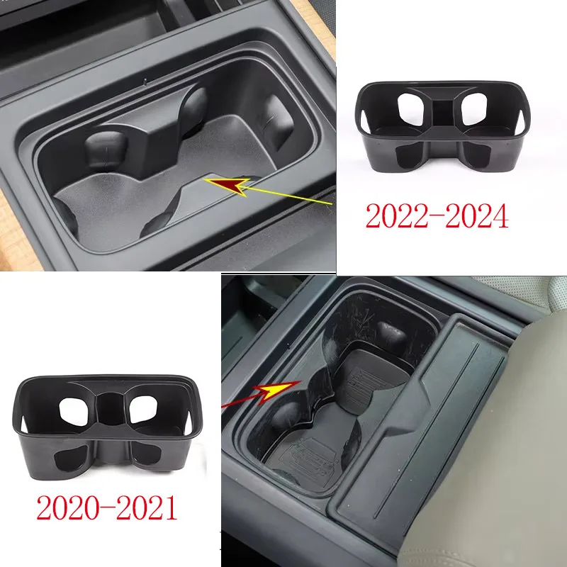 For Land Rover Defender 90 110 130 2020-2024 TPE Black Car Center Console Water Cup Holder Storage Box Car Interior Accessories