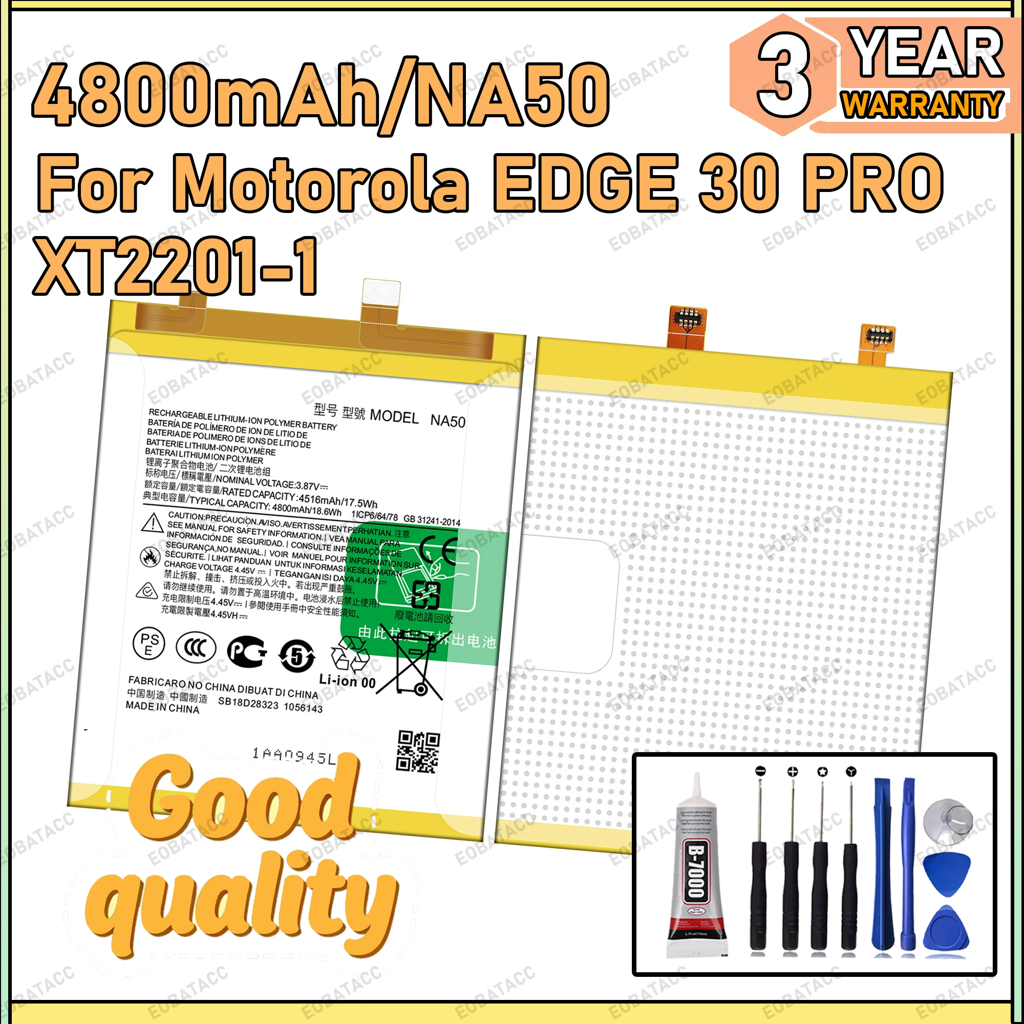 بطارية جديدة 100% بدون دورة NA50 لموتورولا إيدج 30 برو/XT2201-1 بطارية Bateria + أدوات مجانية #1