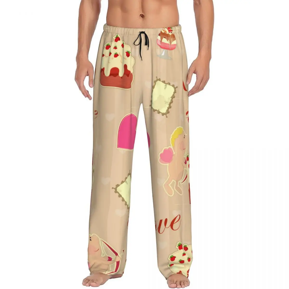 Vintage Valentine's Day Cupid Men's Casual Pajama Sleeping Pants Lounge Loose Trousers Comfortable Nightwear