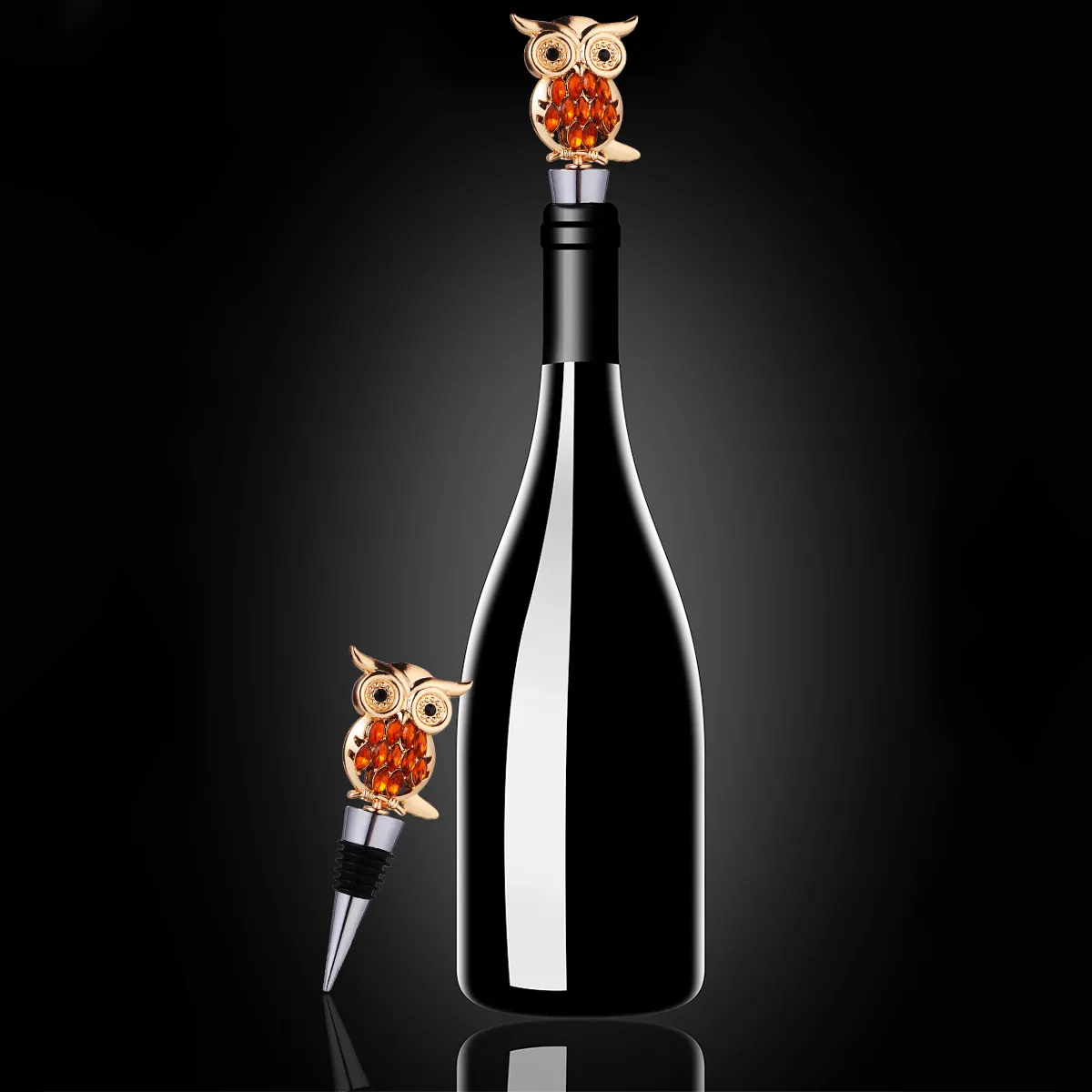 

1 шт. Заглушка для винных бутылок в форме совы, из пищевого металлического сплава, герметичная, для дома, бара, ресторана, вечеринок, декора, подарка, серебристая, золотистая
