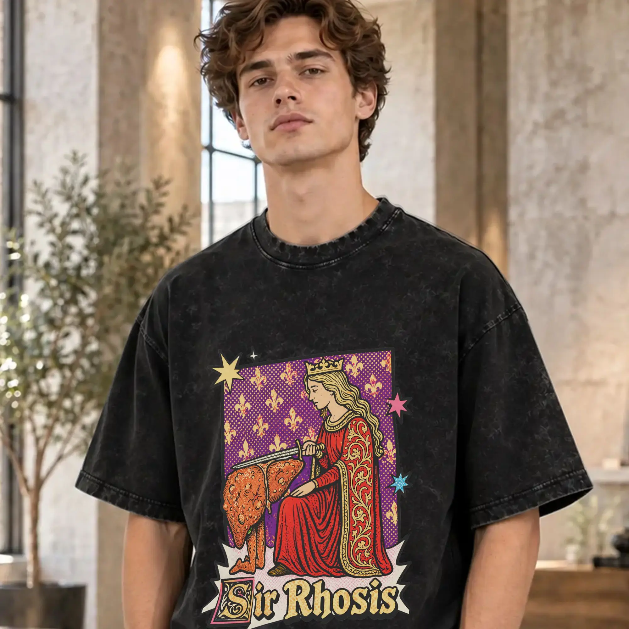 Sir Rhosis Funny Gen Z   T-Shirt for Men  Vintage Cotton Tee Shirt Crewneck Short Sleeve T Shirt Summer Tops